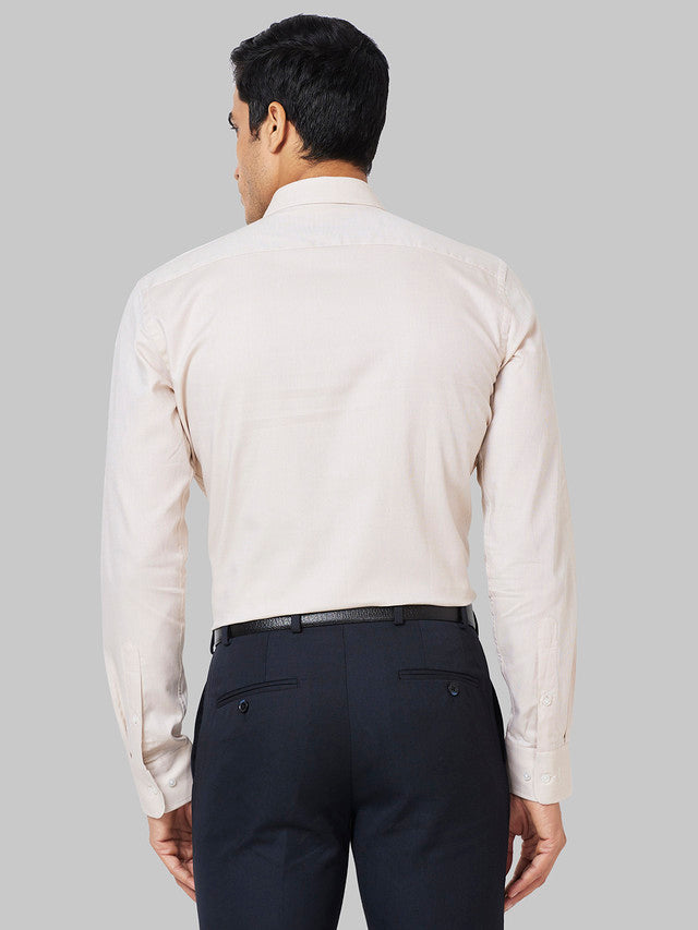 Park Avenue Men Brown Structure Slim Fit Cotton Formal Shirt