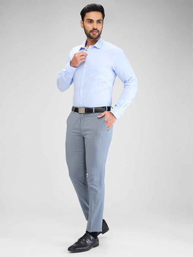 Park Avenue Blue Solid Slim Fit Cotton Formal Shirt