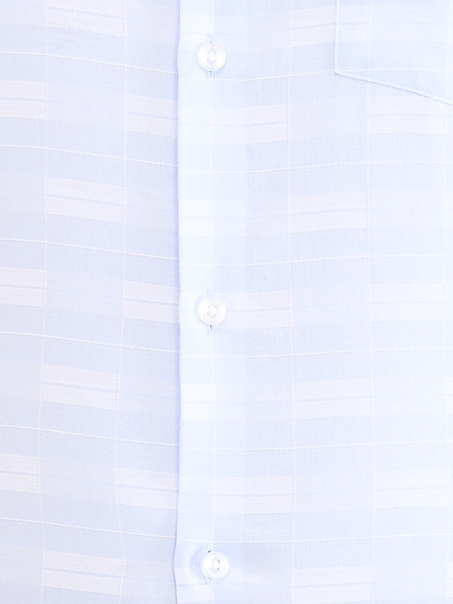 Park Avenue Blue Checks Slim Fit Cotton Formal Shirt