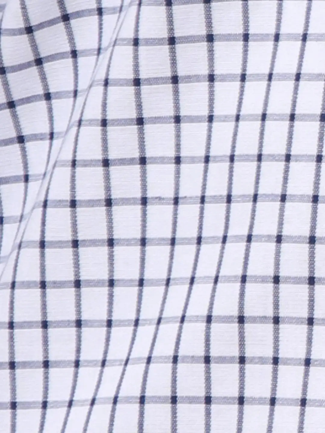 Park Avenue Men Blue Slim Fit Checkered Cotton Full Sleeve Cut Away Shirt