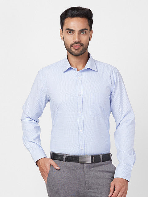 Park Avenue Men Blue Slim Fit Checks Shirt