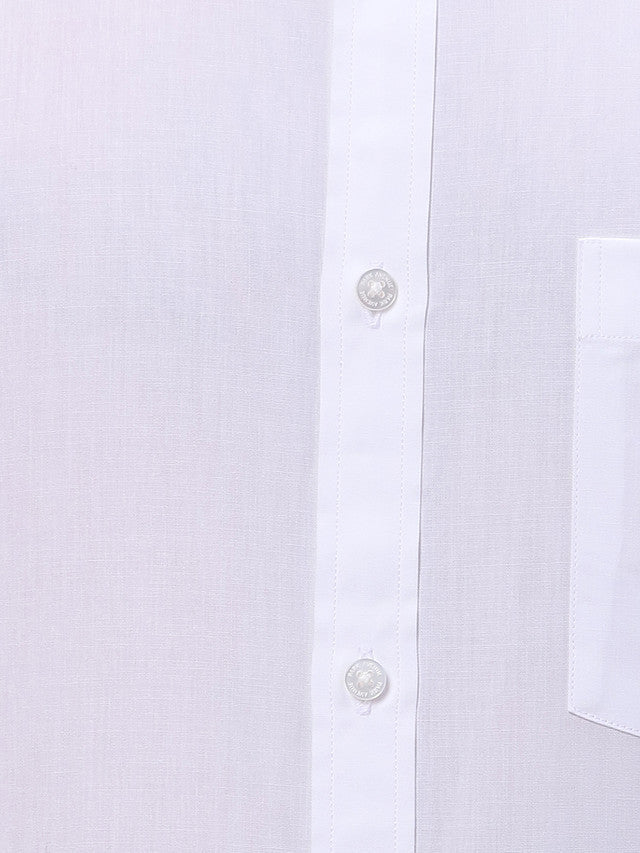 Park Avenue White Solid Slim Fit Full Sleeve Cotton Shirt