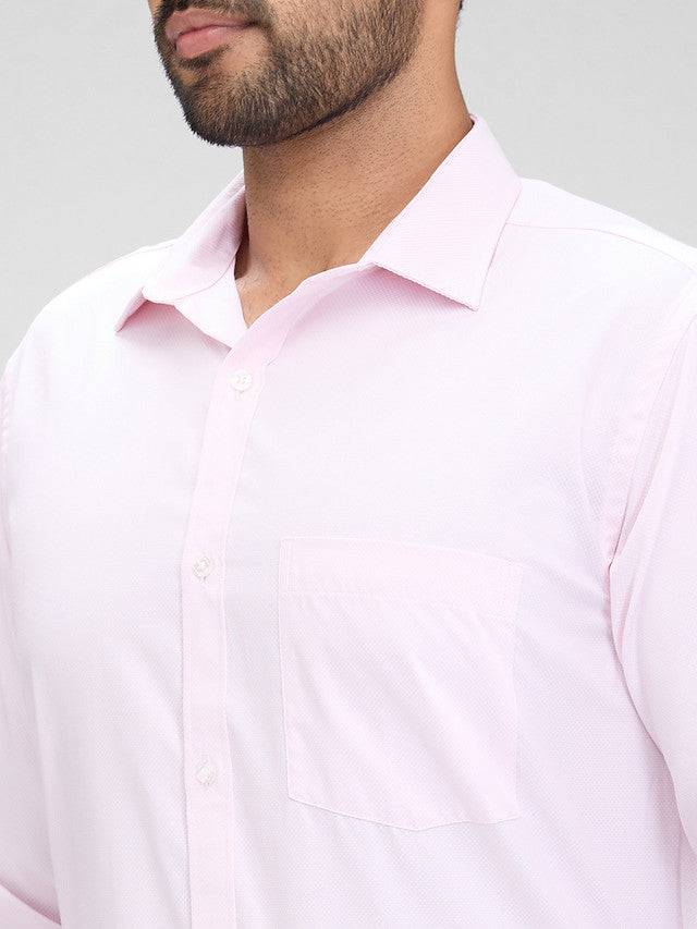 Park Avenue Pink Structure Slim Fit Full Sleeve Cotton Blend Shirt