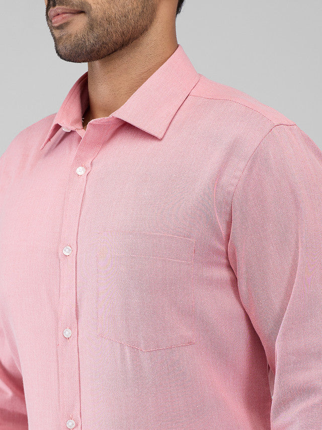 Park Avenue Pink Structure Slim Fit Cotton Blend Formal Shirt