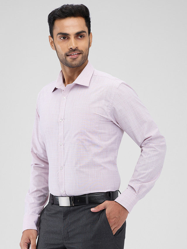 Park Avenue Purple Structure Slim Fit Cotton Blend Formal Shirt