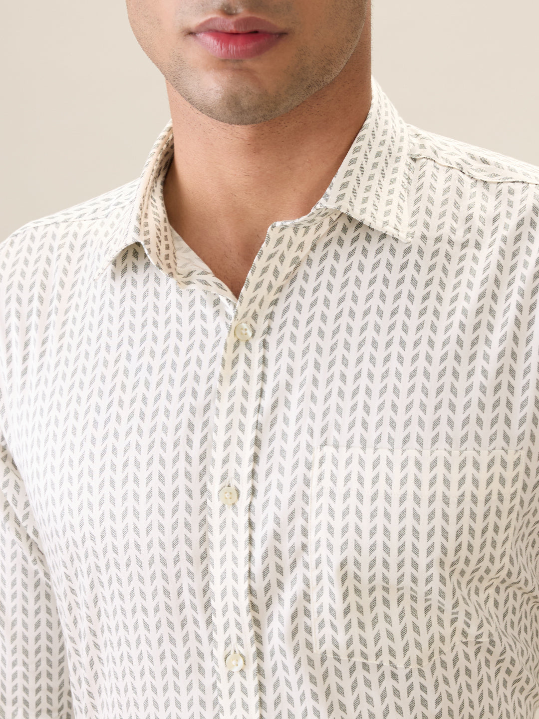 Park Avenue Men Brown Printed Slim Fit Cotton Full Sleeve Formal Shirt