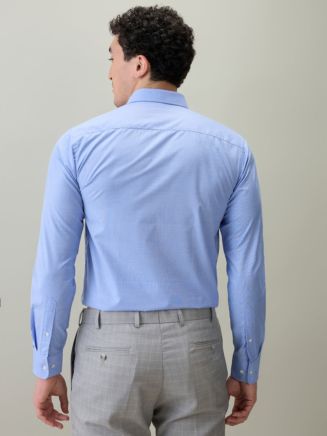 Park Avenue Men Blue Fil-A-Fil Slim Fit Cotton Blend Formal Shirt