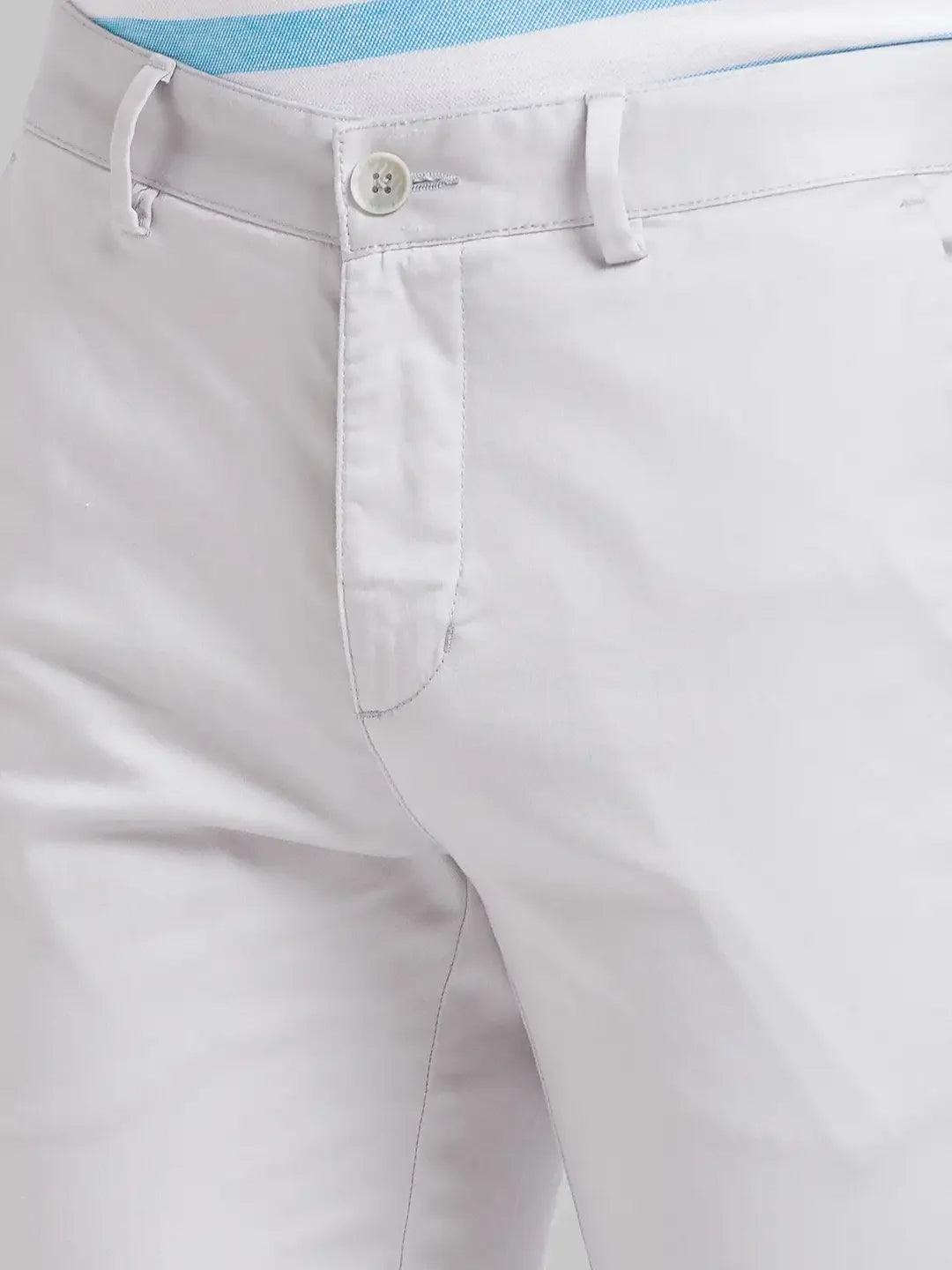 Park Avenue Men Grey Solid Neo Fit Cotton Blend Trouser