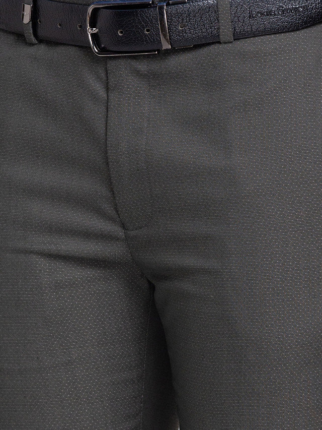 Park Avenue Men Green Self Design Super Slim Fit Trouser