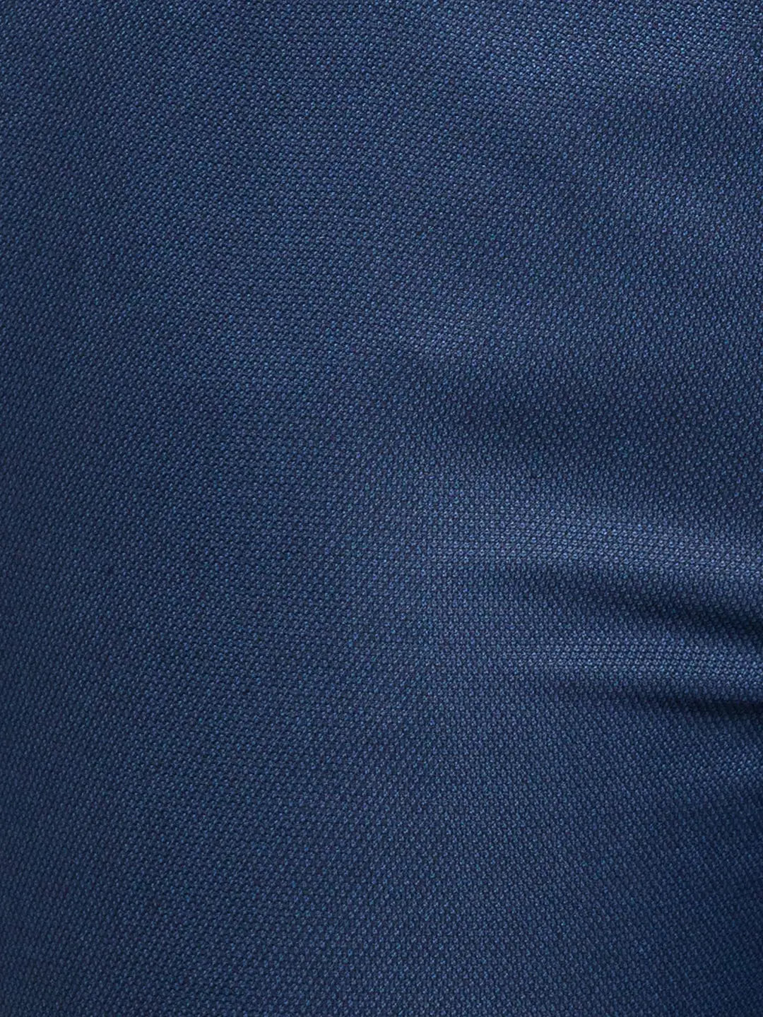 Men Blue Super Slim Fit Structure Polyester Blend Trouser