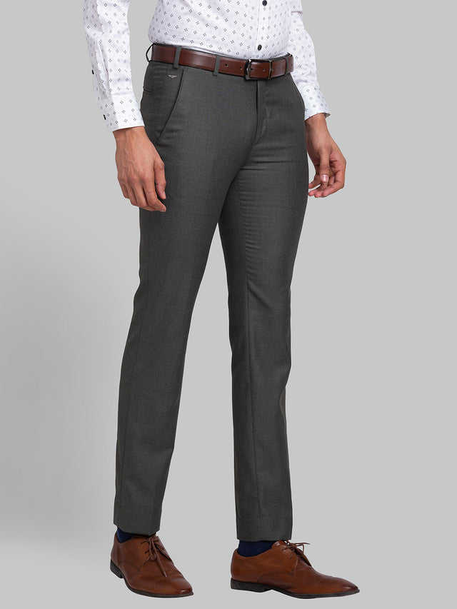 Park Avenue Men Green Solid Super Slim Fit Trouser