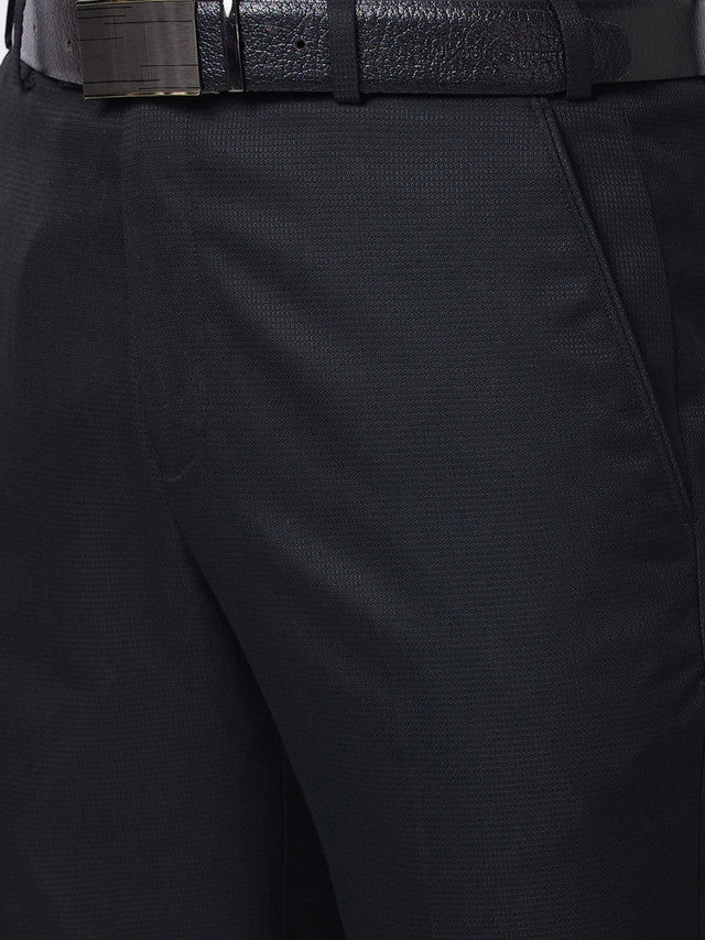 Park Avenue Black Structure Smart Fit Polyester Blend Trouser