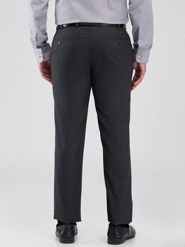 Park Avenue Grey Stripe Regular Fit Polyester Blend Trouser