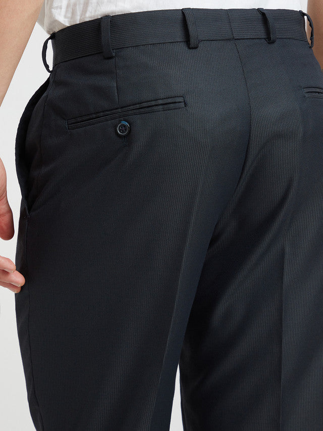 Park Avenue Blue Stripe Regular Fit Polyester Blend Trouser