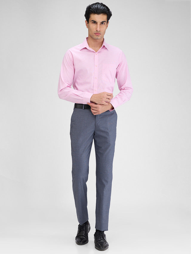 Park Avenue Blue Checks Regular Fit Polyester Blend Trouser
