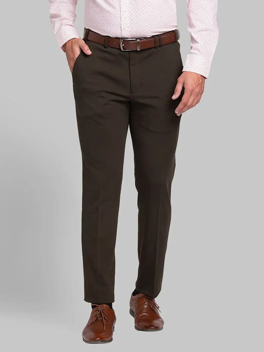 Men Green Active Fit Print Rayon Blend Trouser