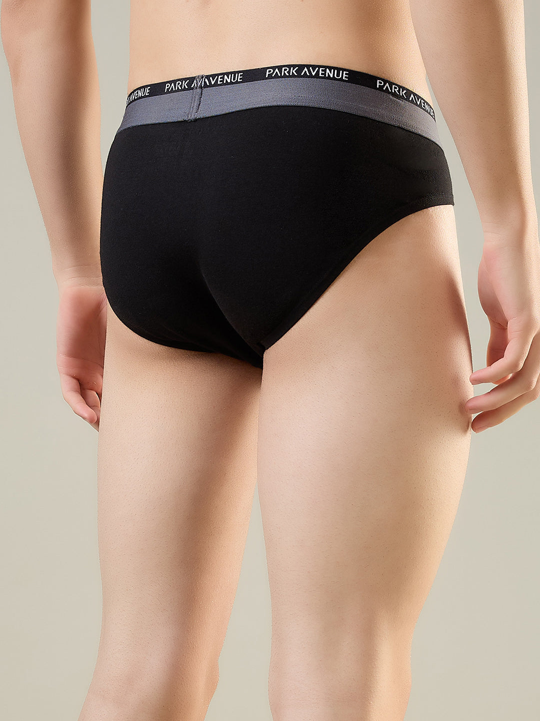 Park Avenue Men Black Cotton Blend Brief Pack Of 2