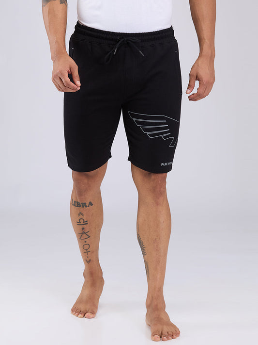 Park Avenue Men Black Cotton Short