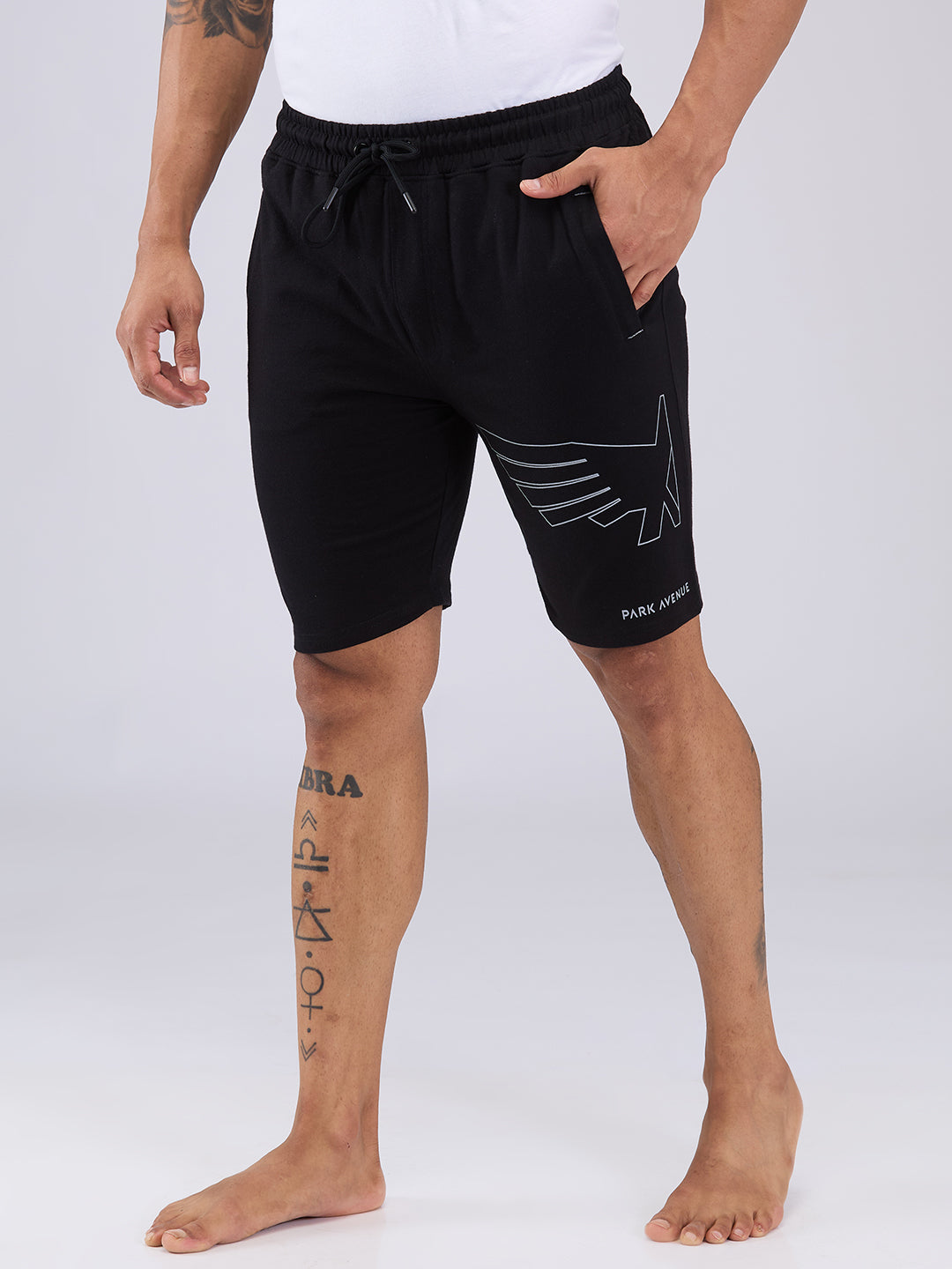 Park Avenue Men Black Cotton Short