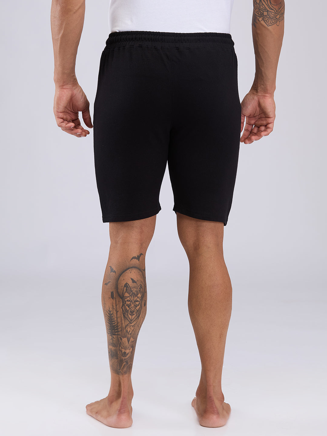 Park Avenue Men Black Cotton Short