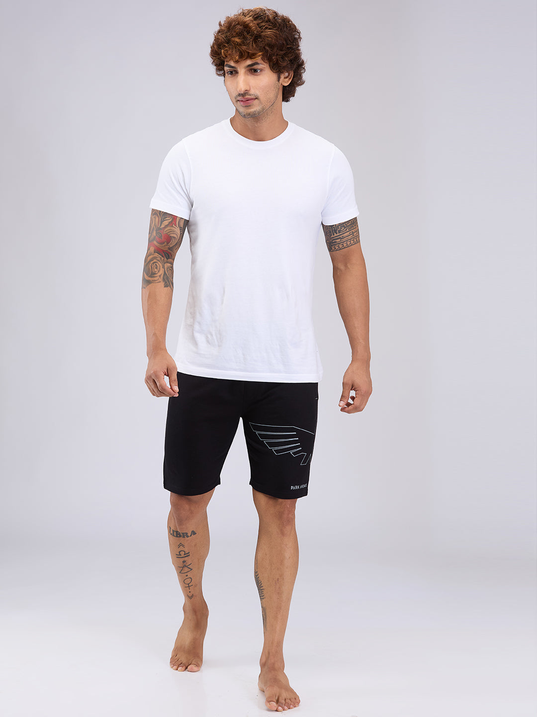 Park Avenue Men Black Cotton Short
