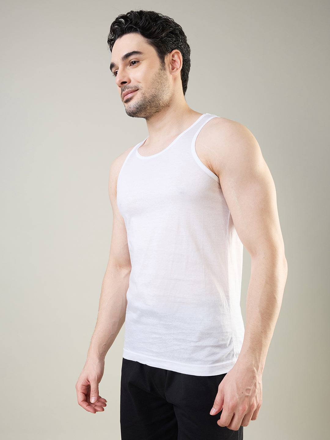 Park Avenue Men White Cotton Vest