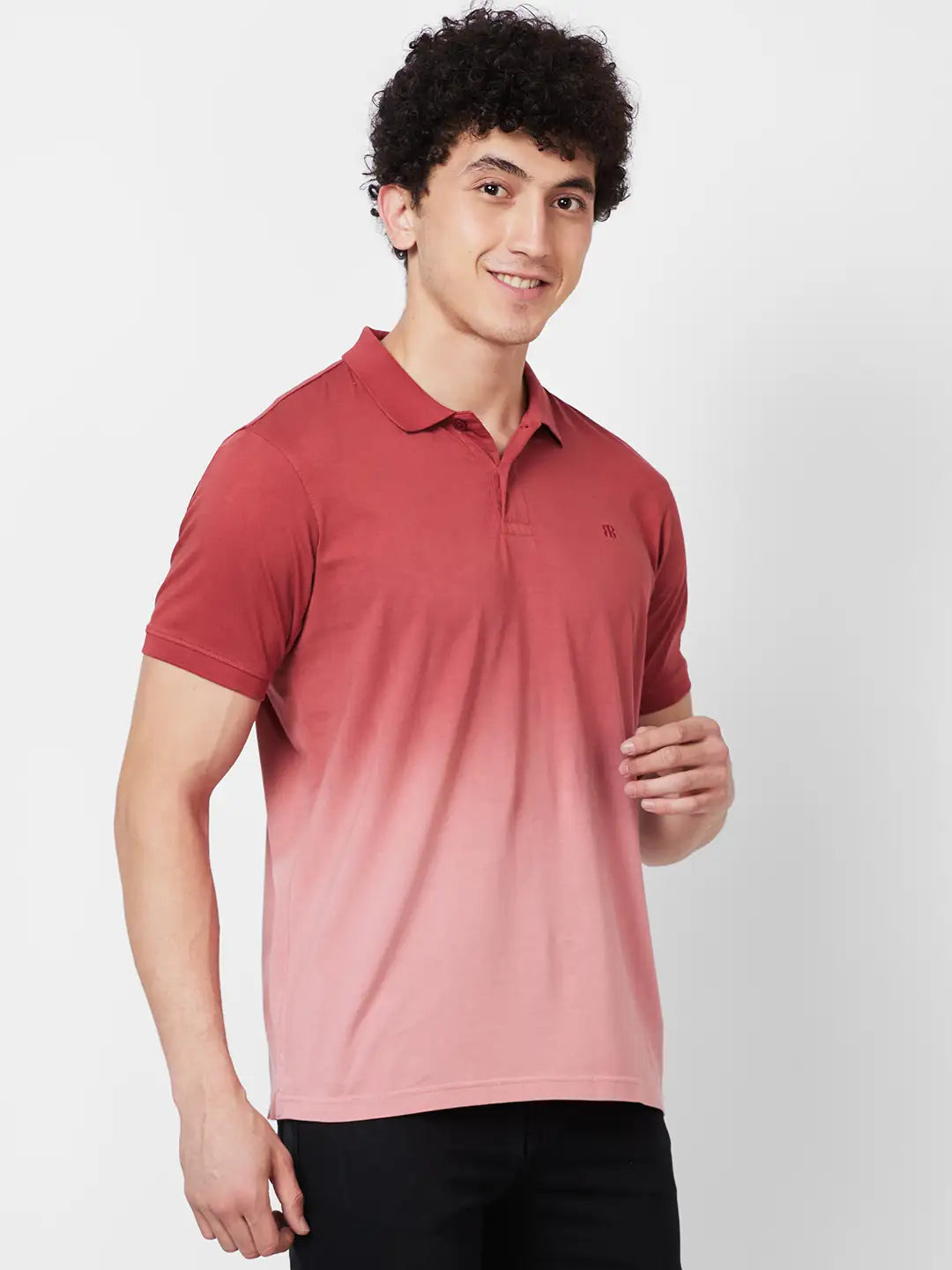 Raymond Contemporary Fit Printed Dark Maroon T-Shirt