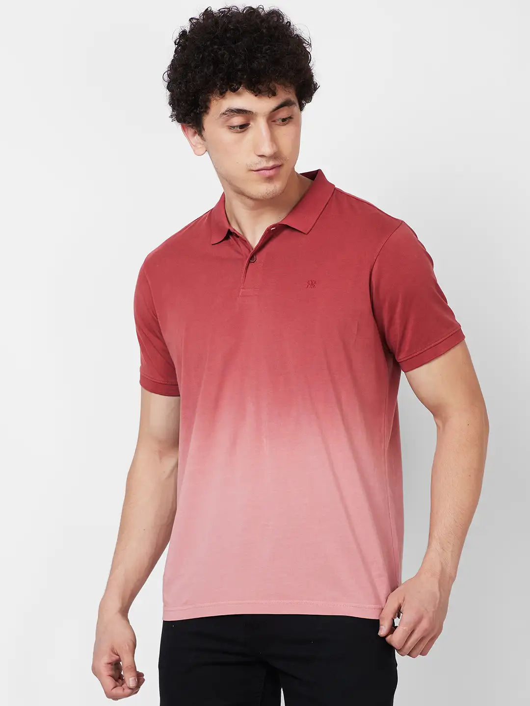 Raymond Contemporary Fit Printed Dark Maroon T-Shirt