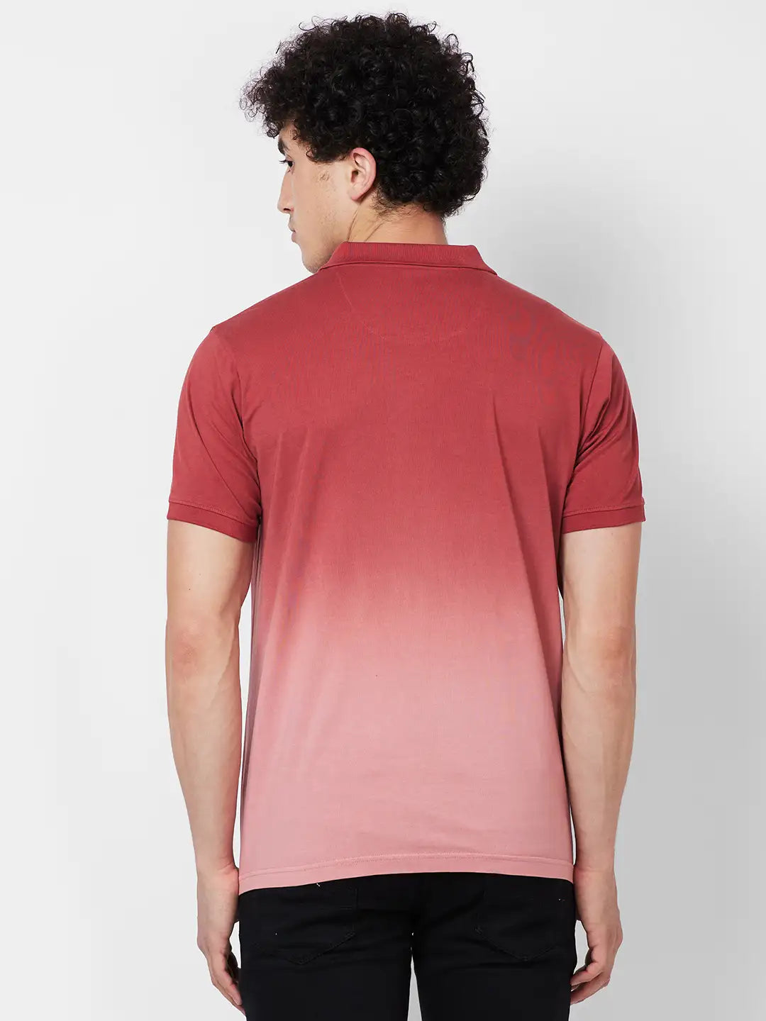 Raymond Contemporary Fit Printed Dark Maroon T-Shirt