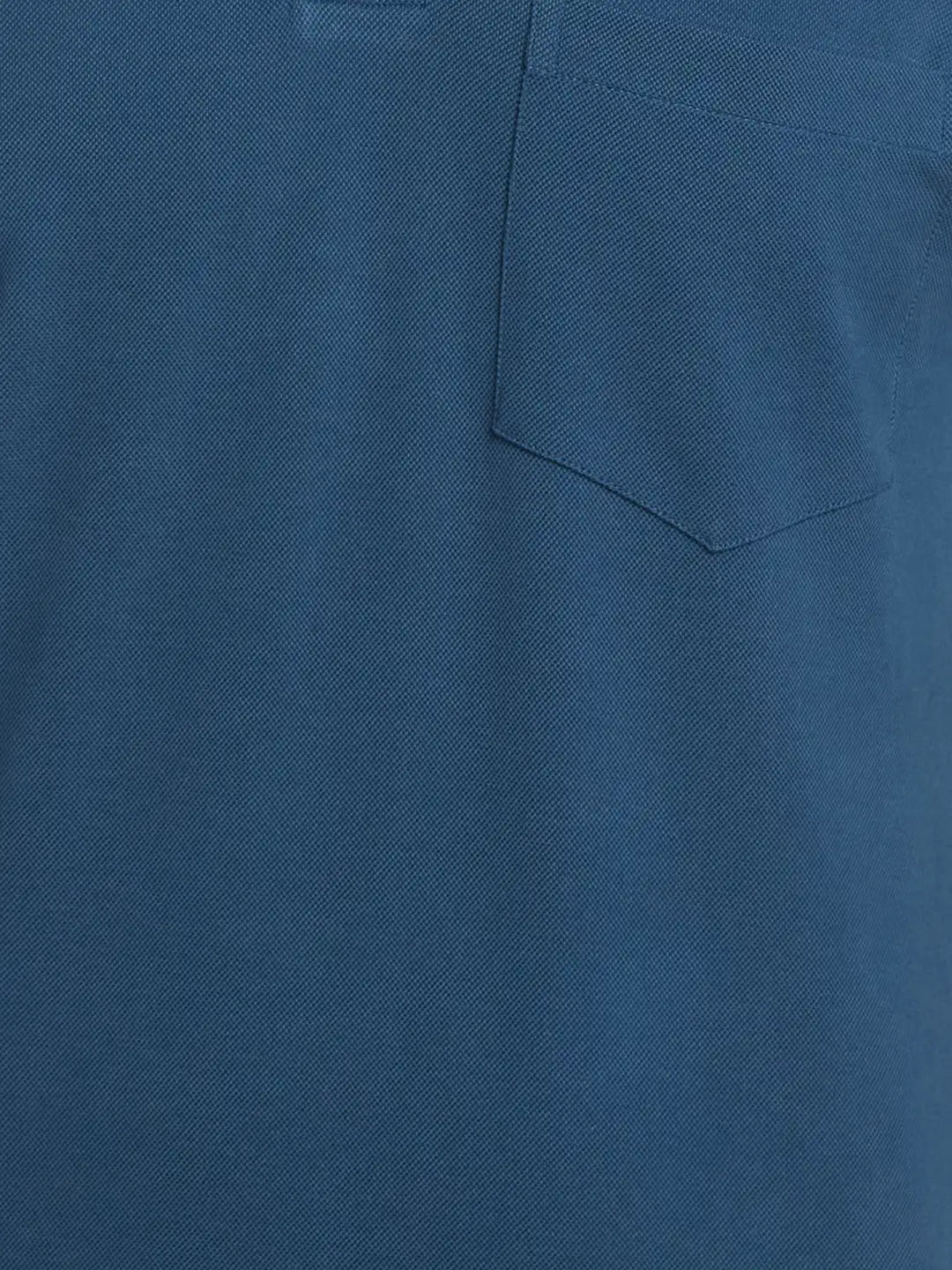 Men Green Contemporary Fit Solid Knit Cotton Polo T-Shirt