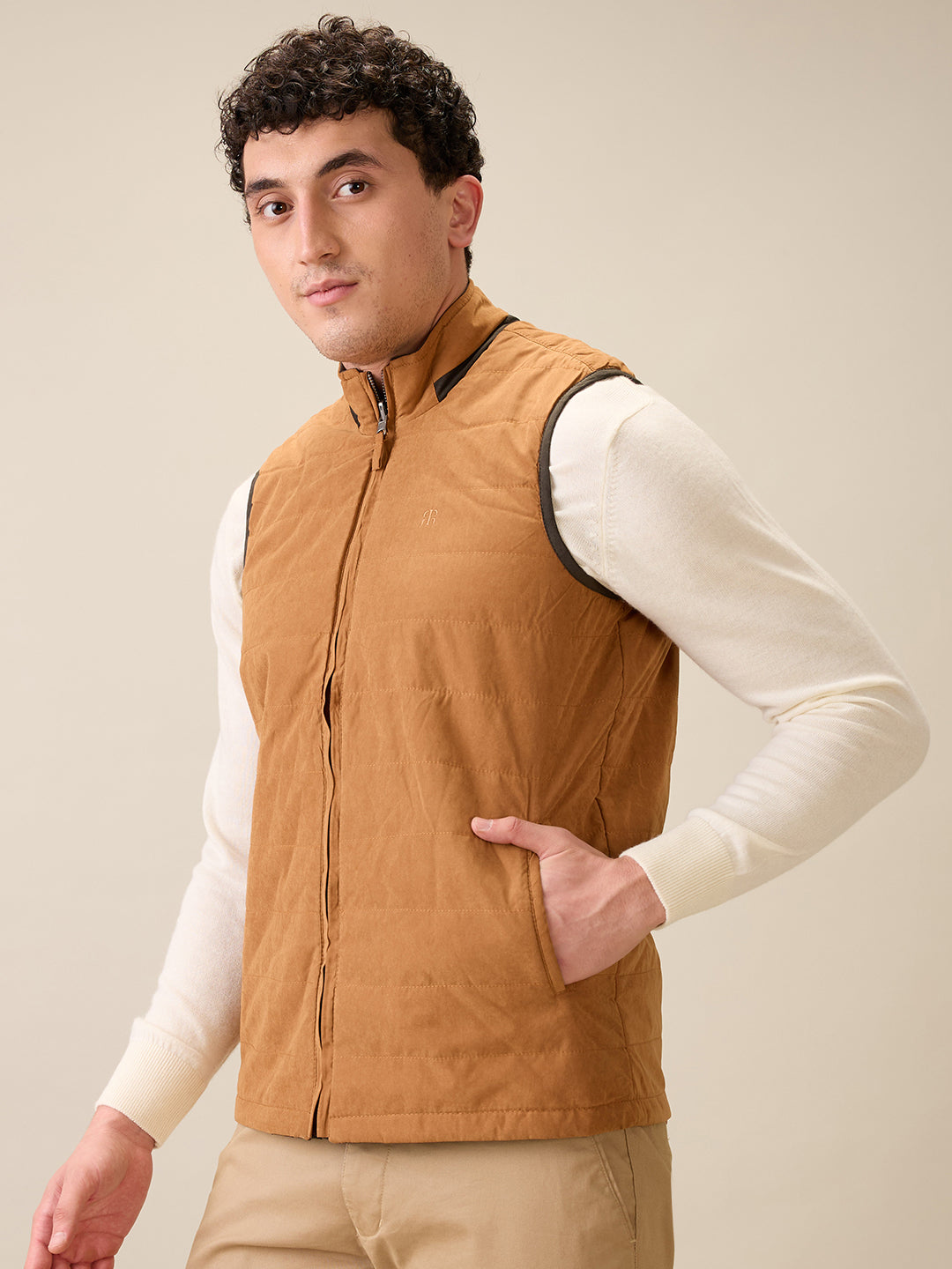 Raymond Men Green Contemporary Fit Polyester Jacket