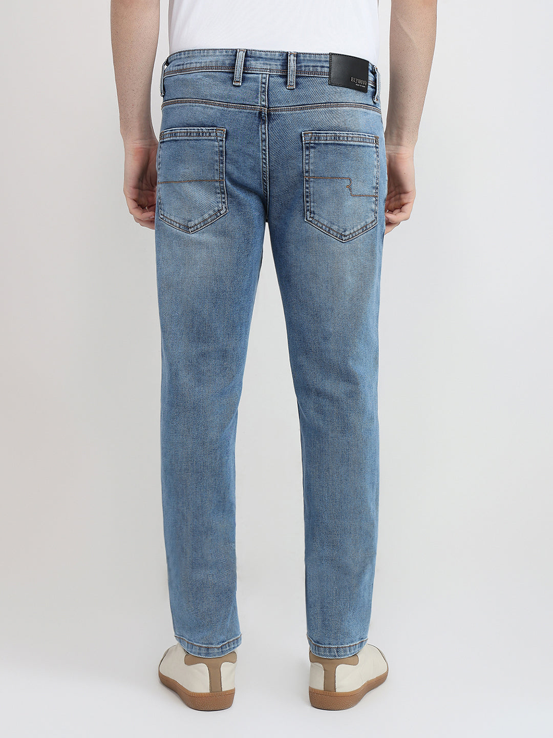 Raymond Men Blue Solid Slim Fit Cotton Blend Jeans
