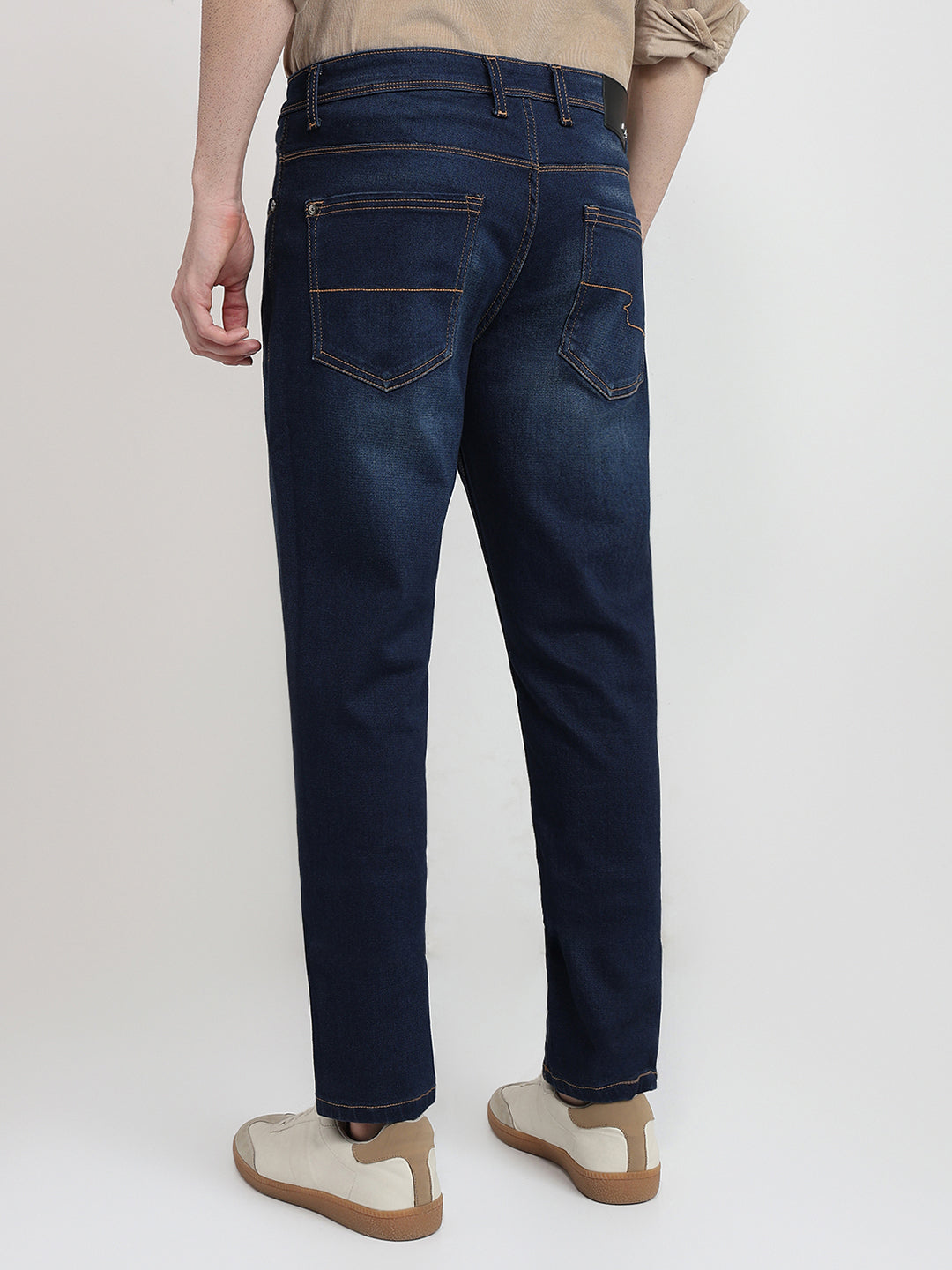 Raymond Men Blue Solid Slim Fit Cotton Blend Jeans