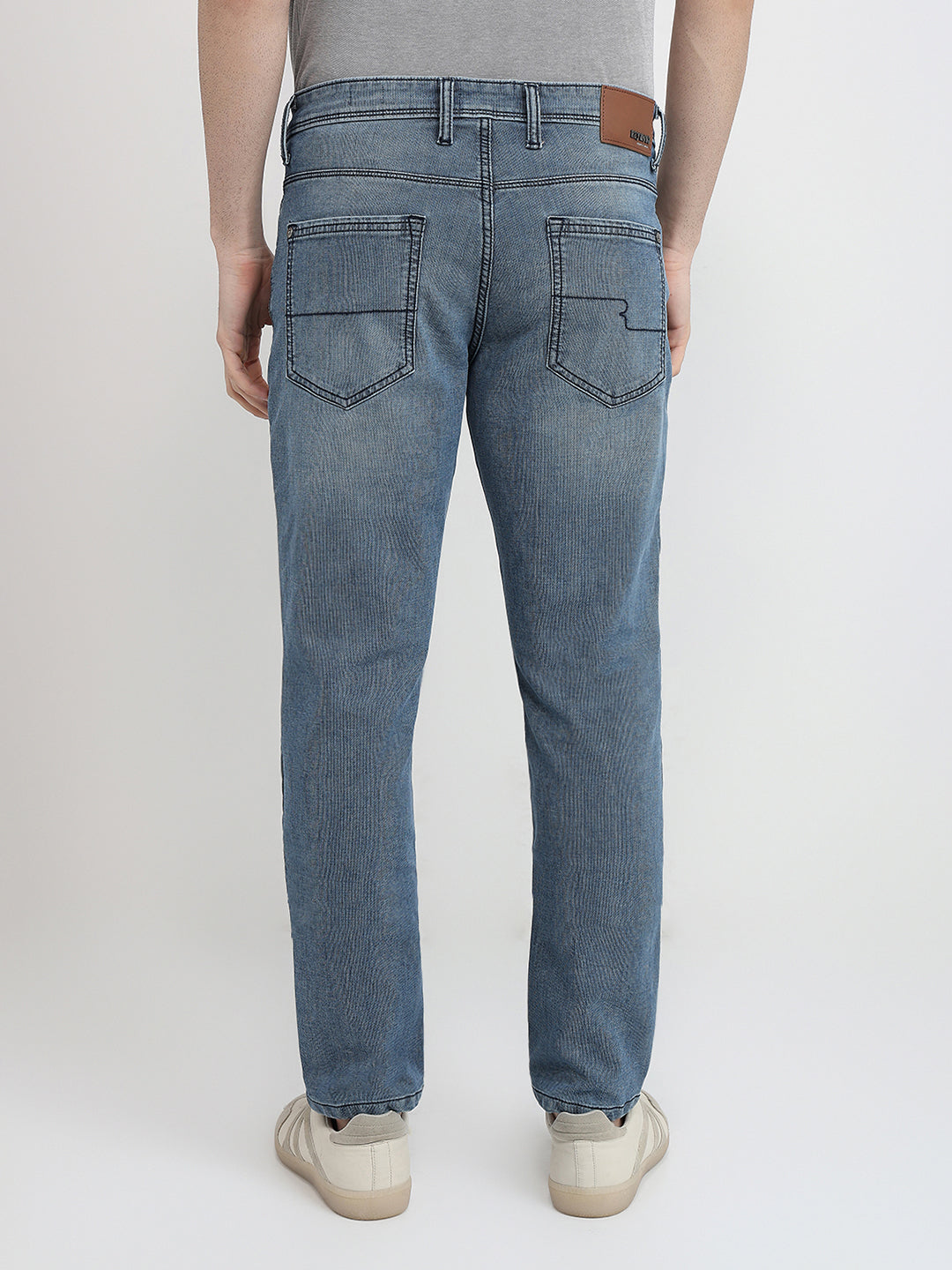 Raymond Men Blue Solid Slim Fit Cotton Blend Jeans