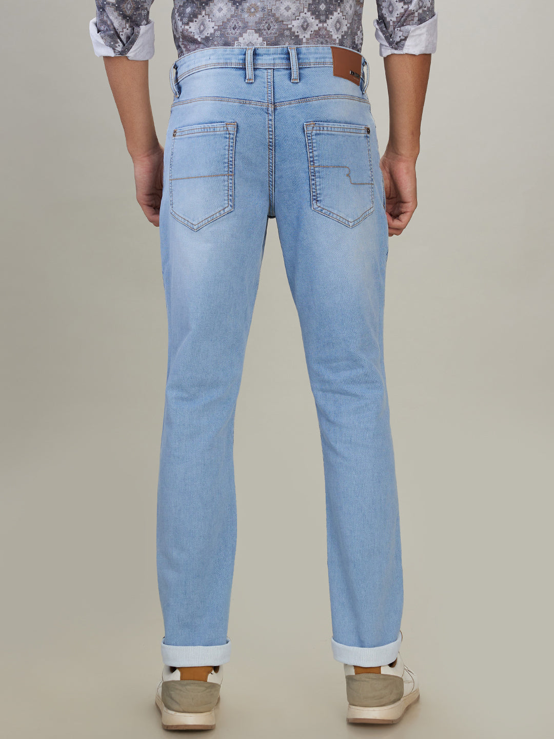 Raymond Men Blue Solid Slim Fit Cotton Blend Jeans