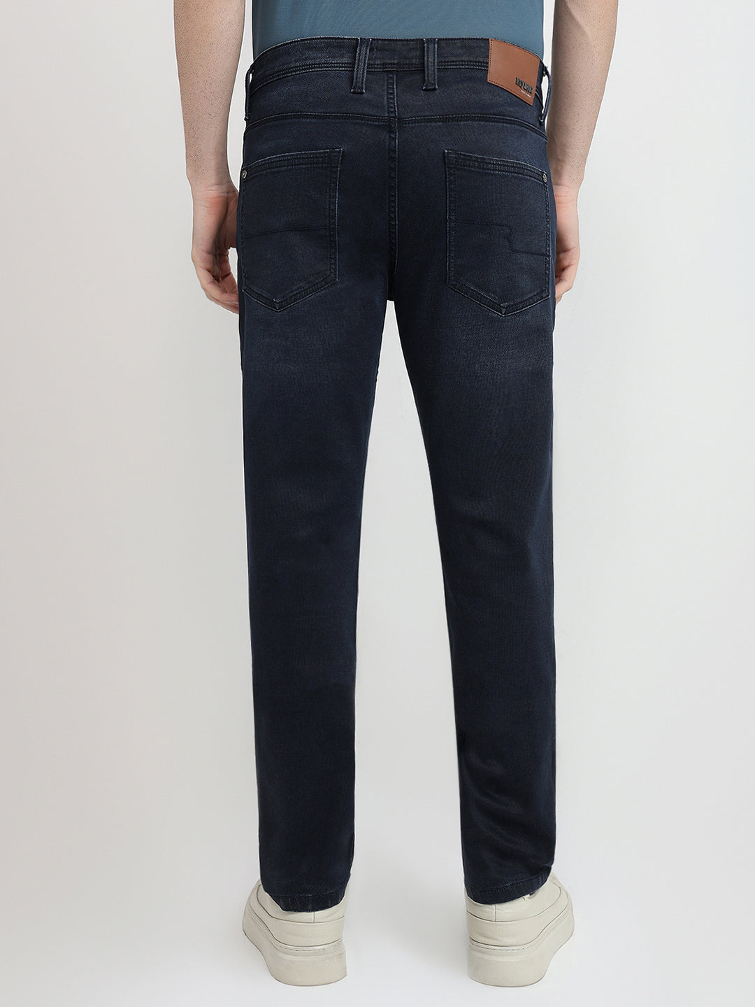 Raymond Men Blue Solid Slim Fit Cotton Blend Jeans