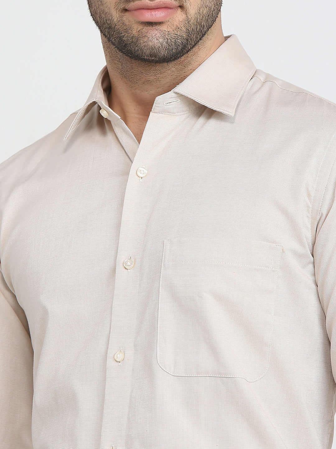 Raymond Men Brown Structure Regular Fit Cotton Formal Shirt