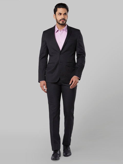 Raymond Men Black Slim Fit Polyester Blend Blazer