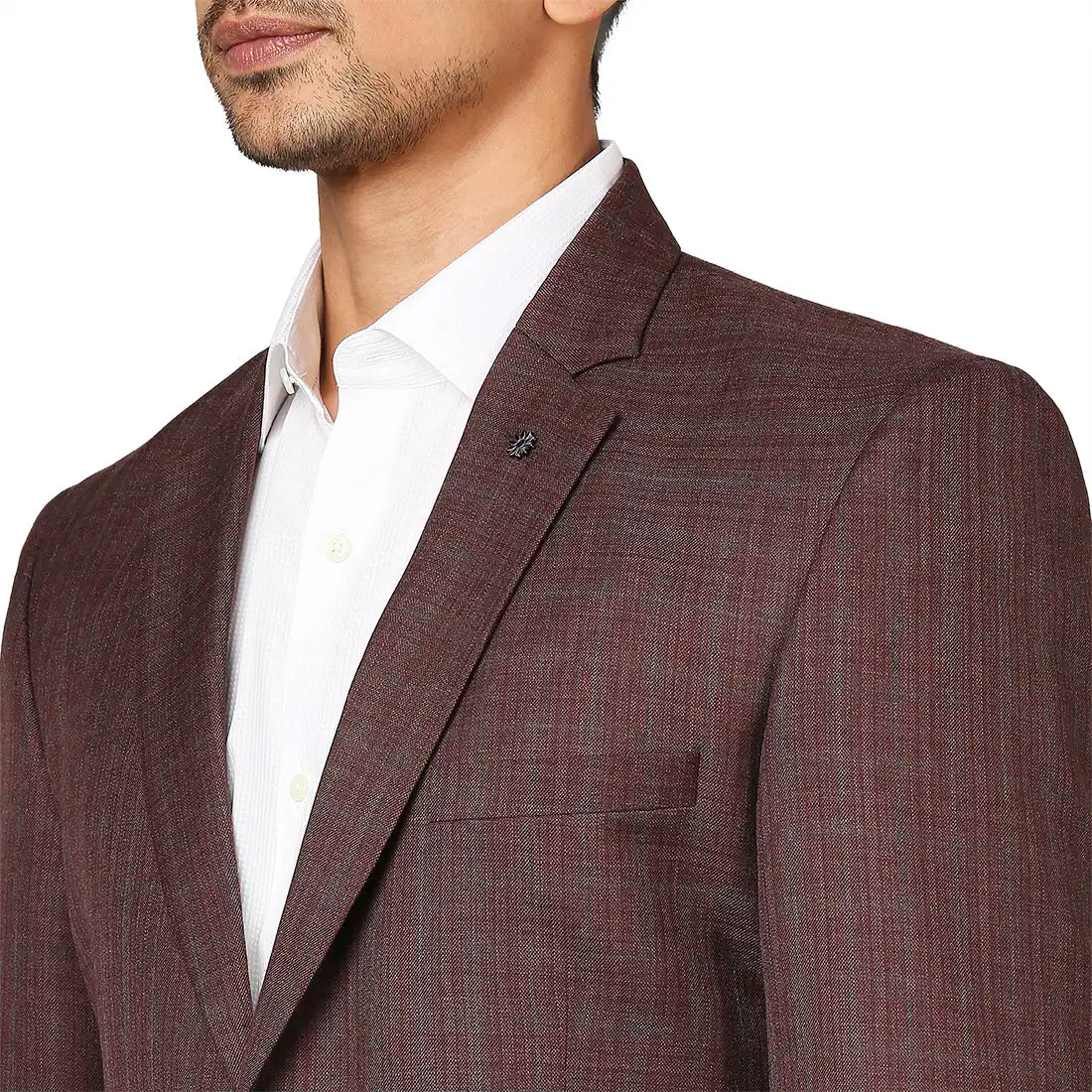 Men Maroon Slim Fit Checks Polyester Blend Jackets