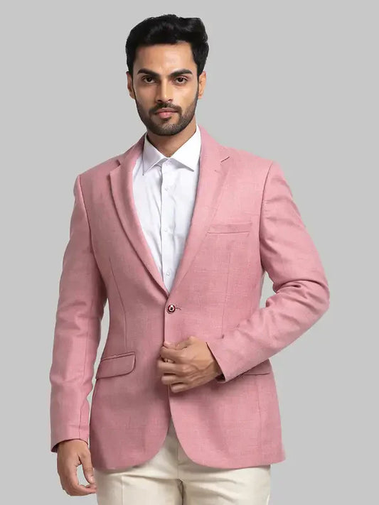 Men Red Contemporary Fit Solid Polyester Blend Jackets