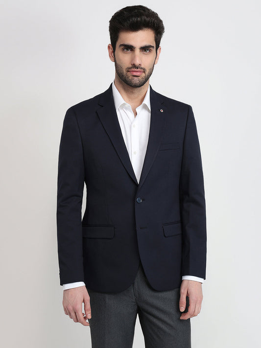 Raymond Men Blue Twill Regular Fit Polyester Blend Blazer