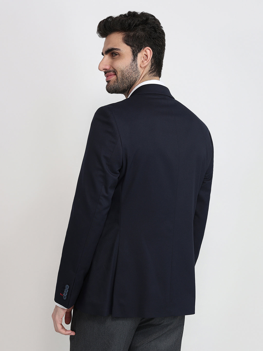 Raymond Men Blue Twill Regular Fit Polyester Blend Blazer