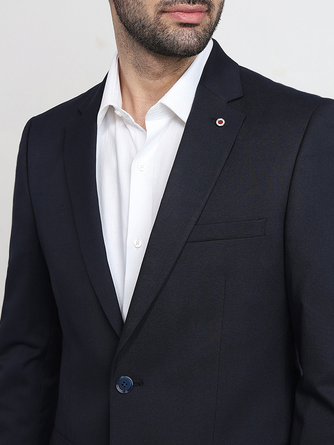 Raymond Men Blue Twill Regular Fit Polyester Blend Blazer