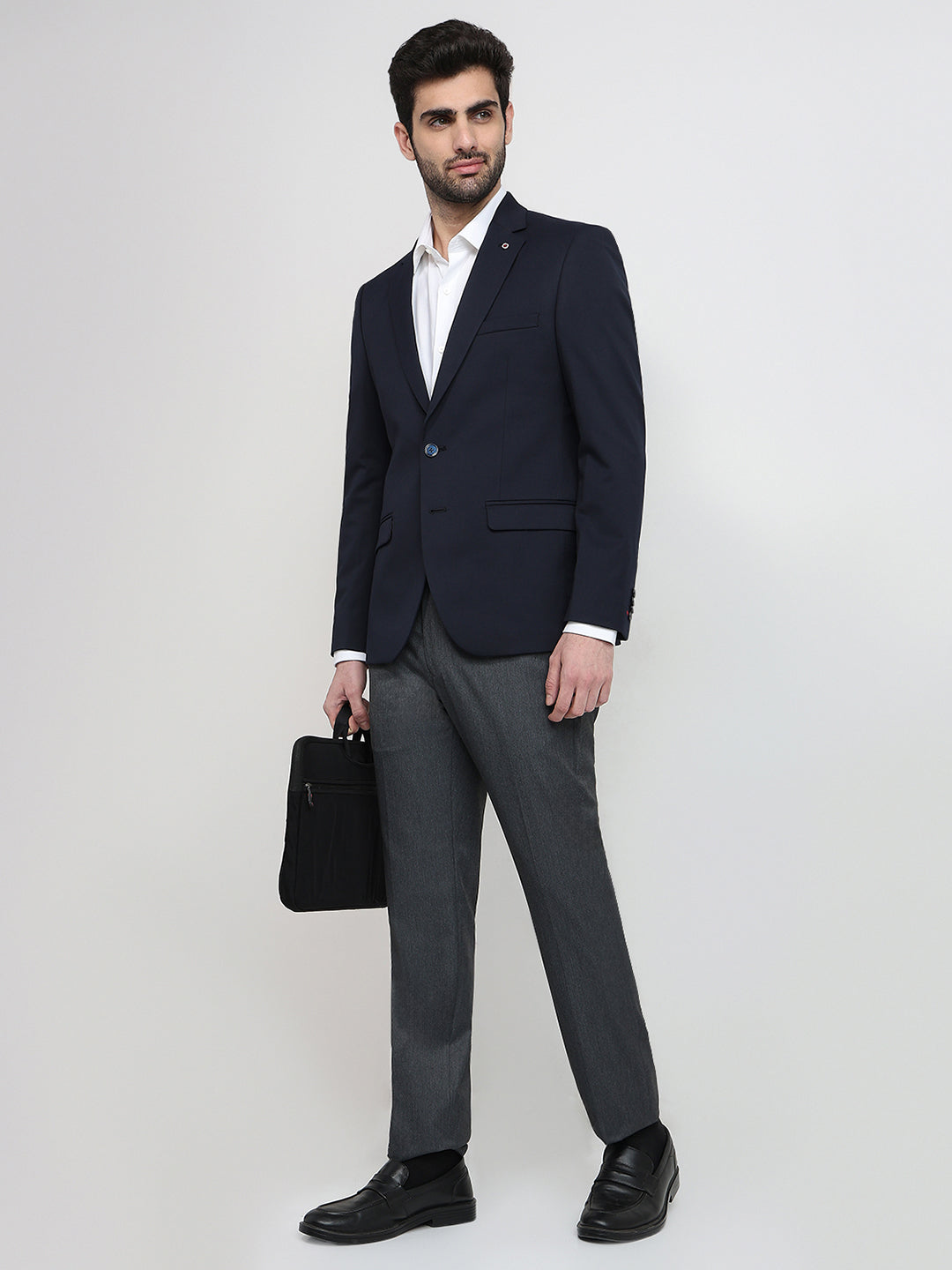 Raymond Men Blue Twill Regular Fit Polyester Blend Blazer