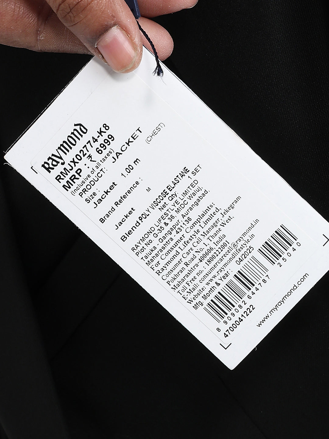 Raymond Men Black Twill Regular Fit Polyester Blend Blazer