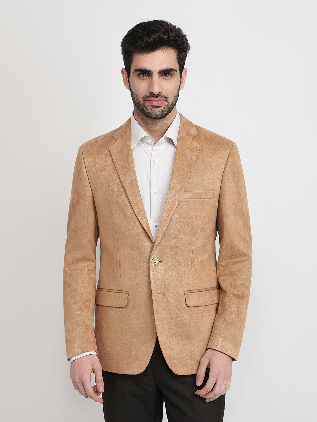 Raymond Men Brown Solid Regular Fit Terylene Blend Blazer