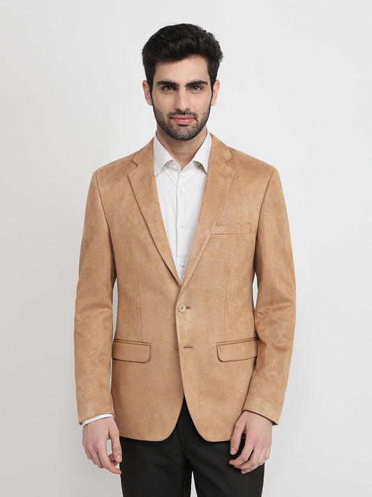 Raymond Men Brown Solid Regular Fit Terylene Blend Blazer