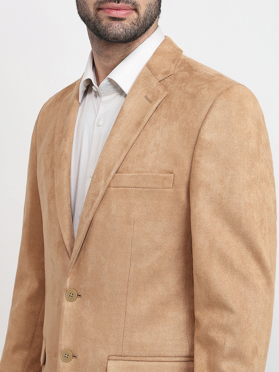 Raymond Men Brown Solid Regular Fit Terylene Blend Blazer