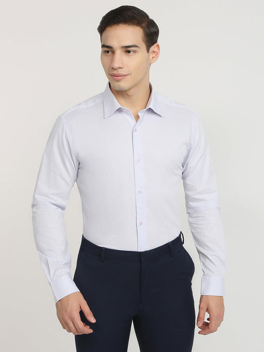 Raymond Men Purple Structure Slim Fit Cotton Formal Shirt