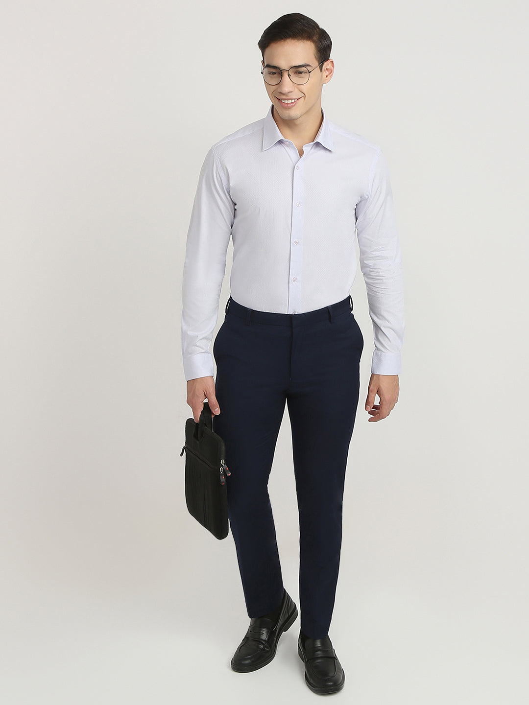 Raymond Men Purple Structure Slim Fit Cotton Formal Shirt